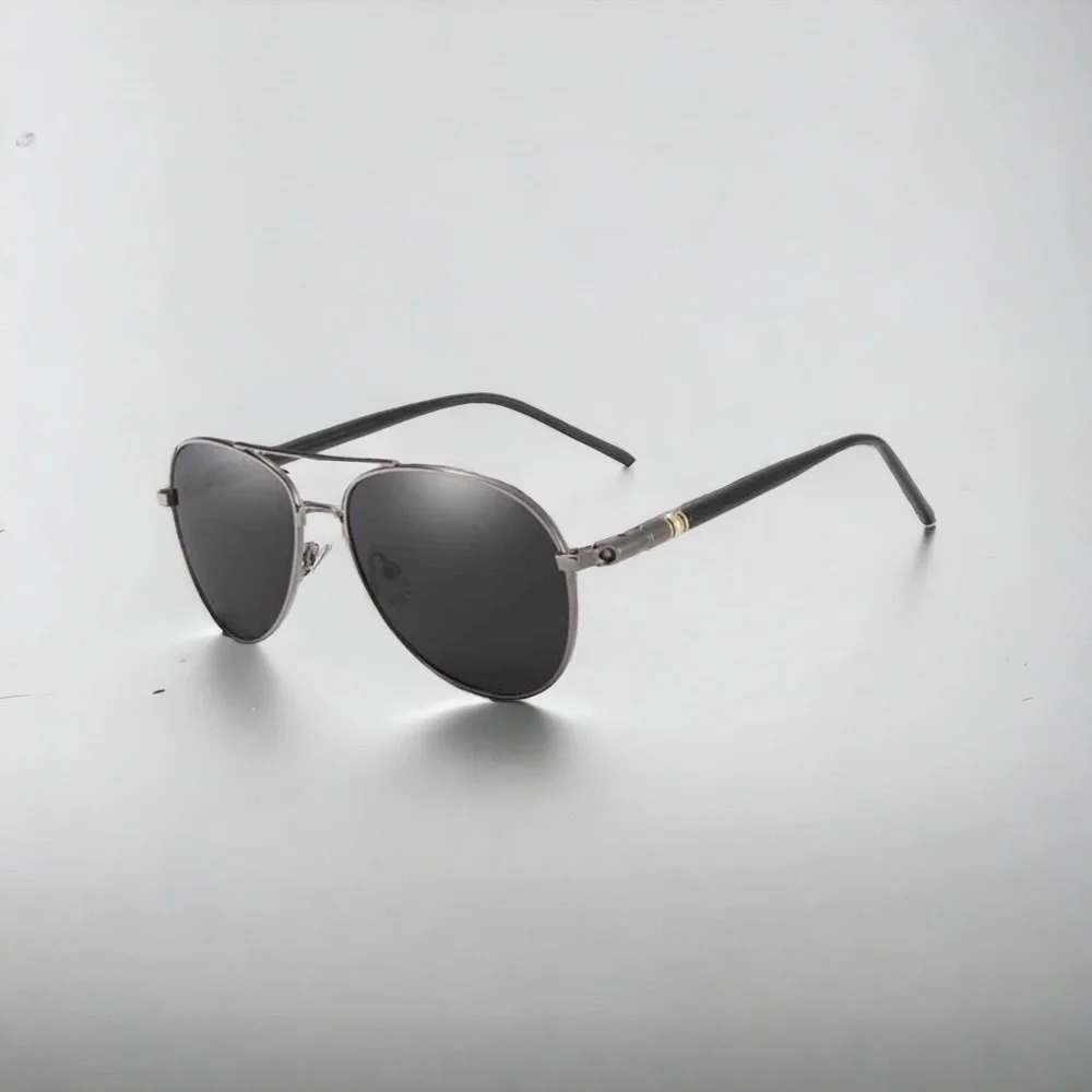 Mens Metal Aviator Sunglasses Gunmetal Gray Frames Polarized Lenses New